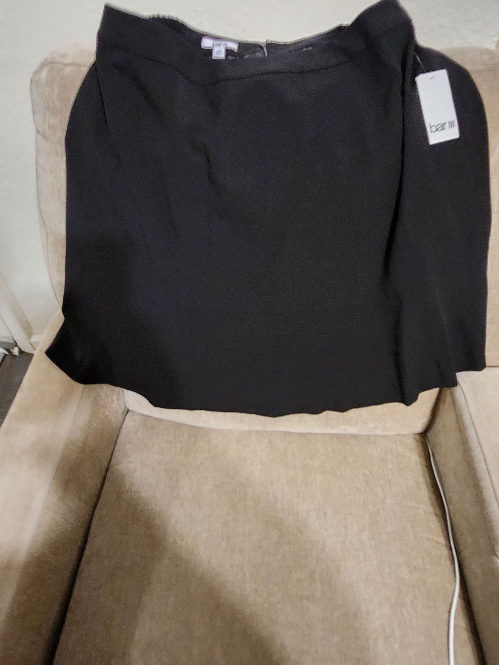 Bar III Black A-Line Midi Skirt